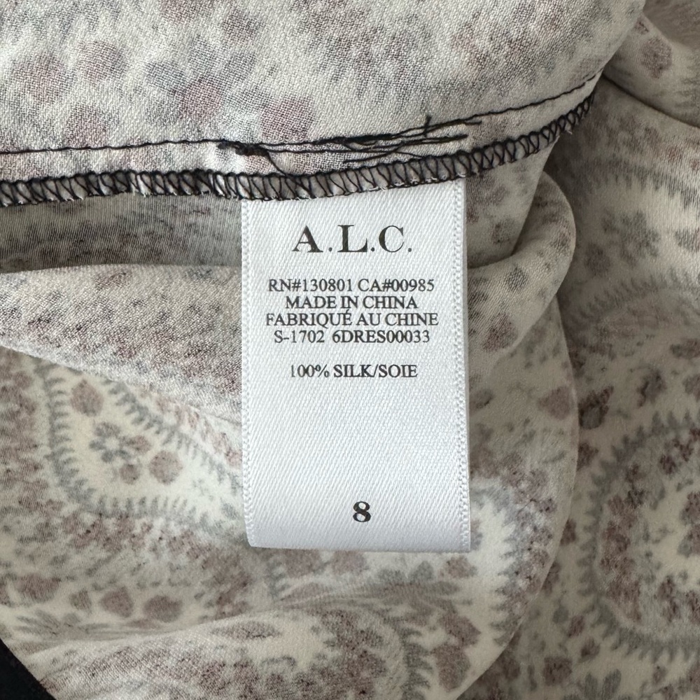 A.L.C. Silk Floral Calico Paisley Mini Short Quarter Zip Dress - Picture 6 of 9